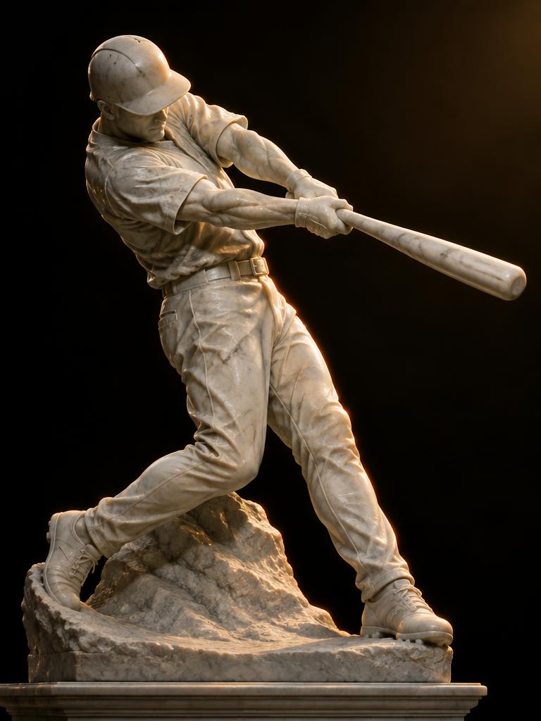 Babe Ruth cast in stone