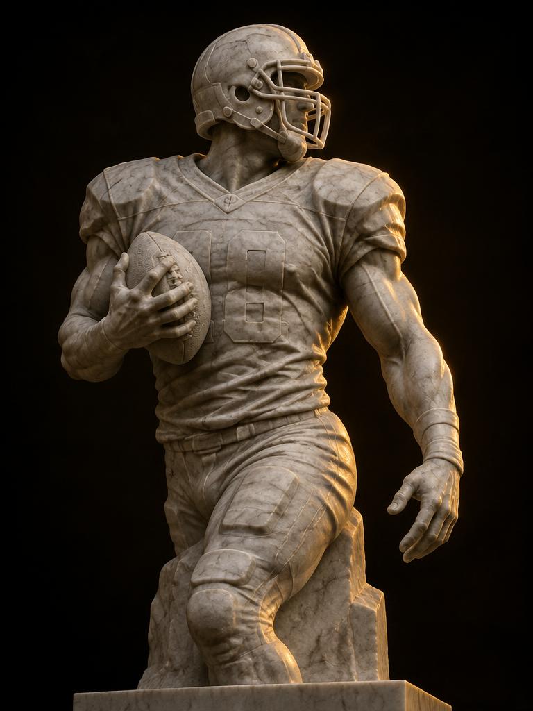 Jim Brown cast in stone